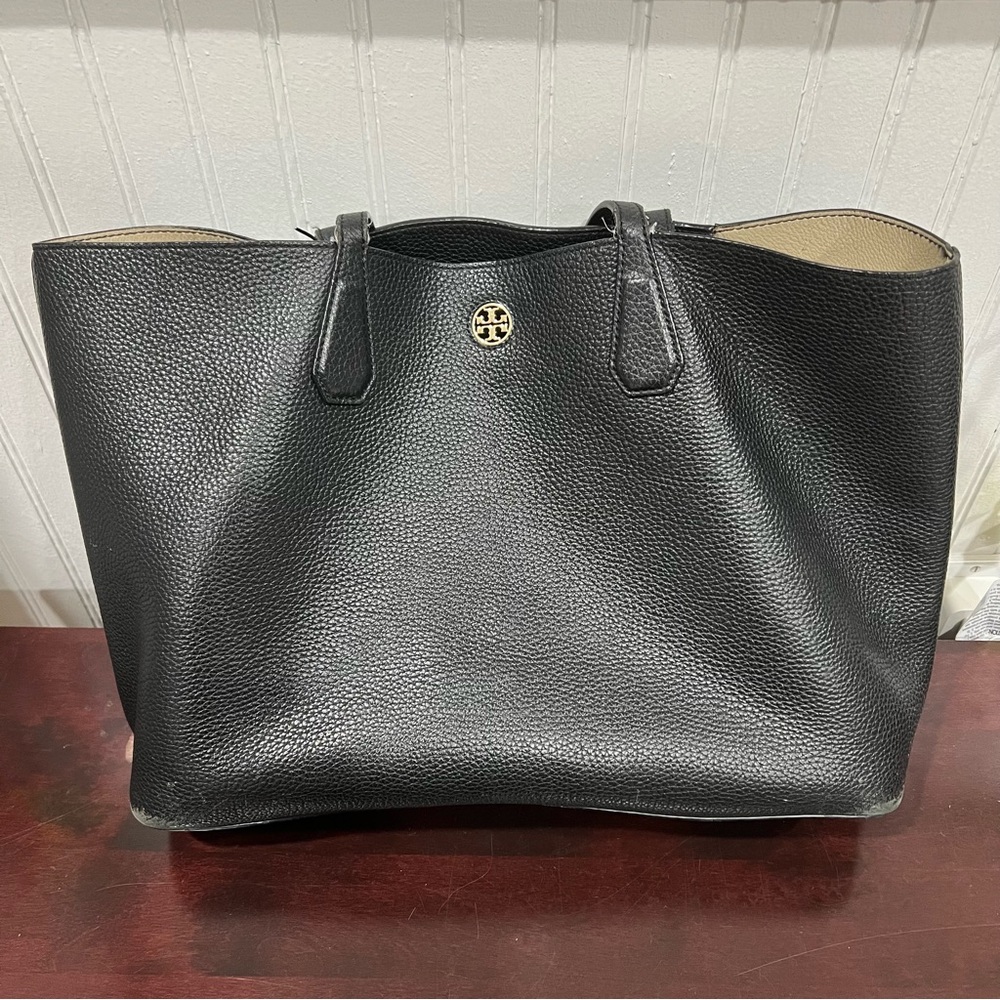 Black, leather Tory Burch, tote bag